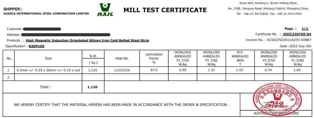 silicon steel strips, electrical steel strips