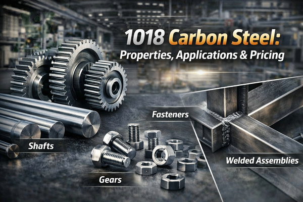 1018 carbon steel applications including shafts, gears, fasteners, and welded assemblies in industrial manufacturing