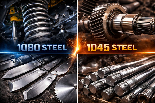 1080 steel applications springs blades and cutting tools vs 1045 steel applications shafts gears and machinery parts