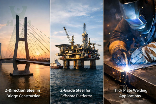 Q390B Z15 Z25 Z35 Z-direction steel plate applications in bridge construction offshore platforms and thick plate welding