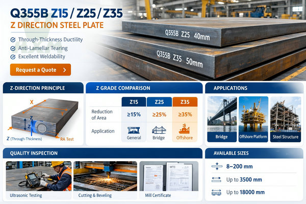 Z15 vs Z25 vs Z35 Q355B Steel Plate Performance
