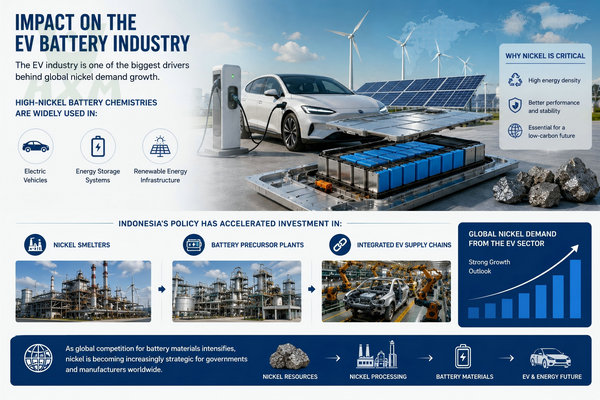 Nickel supply chain and EV battery manufacturing process for electric vehicles and renewable energy infrastructure