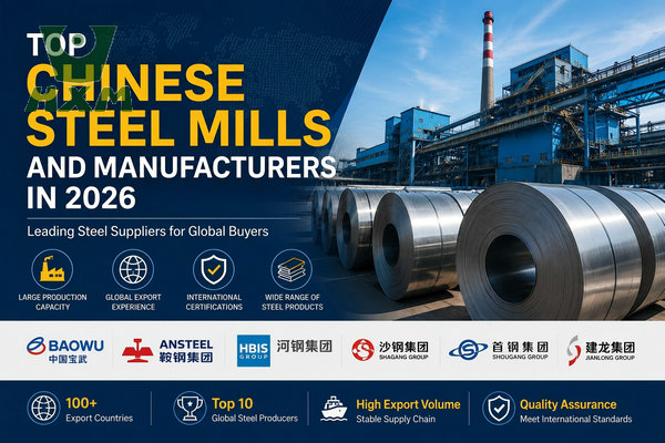 Top Chinese steel mills and manufacturers in 2026 including Baowu, HBIS, Ansteel, Shagang and major steel export suppliers in China