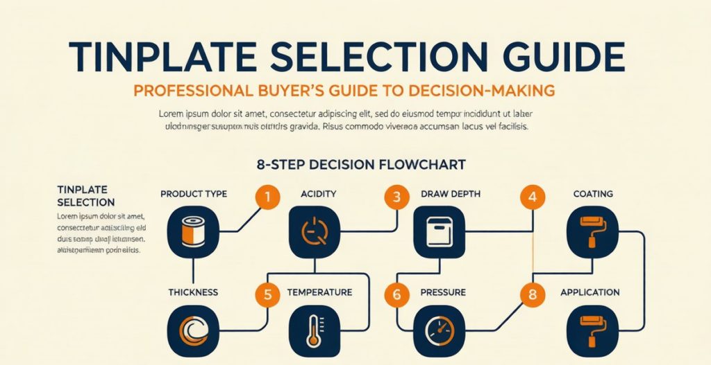 From product type, acidity, drawing depth, annealing, tempering, coating, to surface treatment, this provides canneries with an 8-step flowchart and decision points for choosing tinplate.