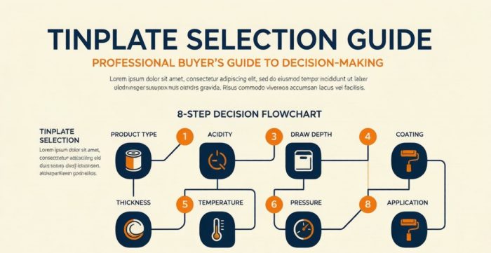 From product type, acidity, drawing depth, annealing, tempering, coating, to surface treatment, this provides canneries with an 8-step flowchart and decision points for choosing tinplate.